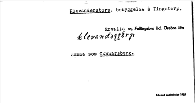 Bild på arkivkortet för arkivposten Klevanderstorp
