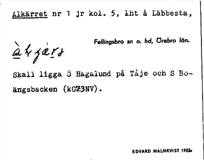 Bild på arkivkortet för arkivposten Alkärret