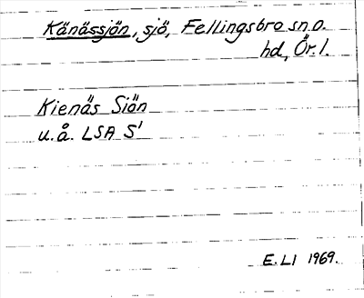 Bild på arkivkortet för arkivposten Känässjön