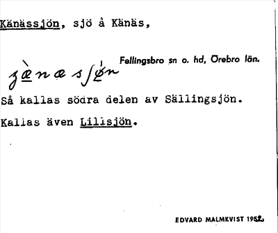 Bild på arkivkortet för arkivposten Känässjön