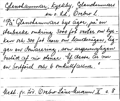 Bild på arkivkortet för arkivposten Glanshammar