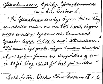 Bild på arkivkortet för arkivposten Glanshammar