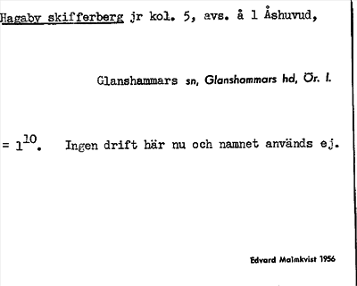 Bild på arkivkortet för arkivposten Hagaby skifferberg