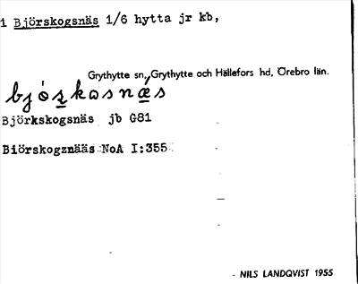 Bild på arkivkortet för arkivposten Björskogsnäs