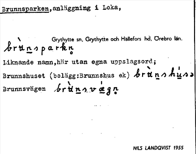 Bild på arkivkortet för arkivposten Brunnsparken