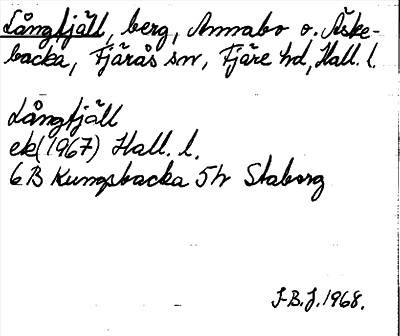 Bild på arkivkortet för arkivposten Långfjäll