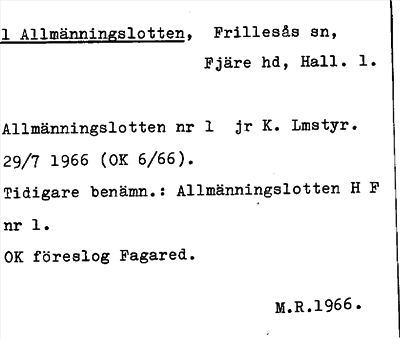 Bild på arkivkortet för arkivposten Allmänningslotten