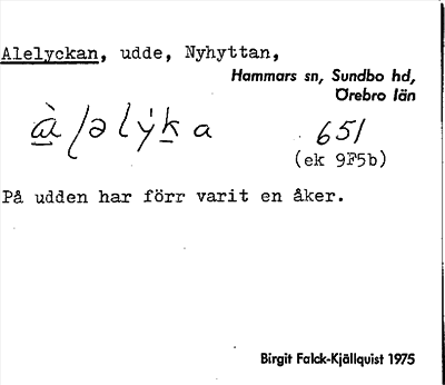 Bild på arkivkortet för arkivposten Alelyckan