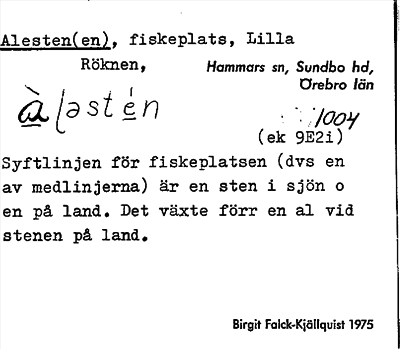 Bild på arkivkortet för arkivposten Alesten(en)