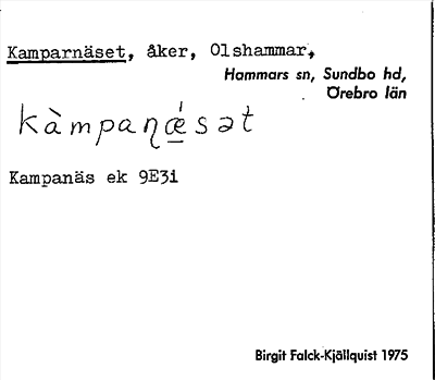 Bild på arkivkortet för arkivposten Kamparnäset