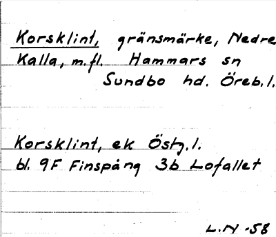 Bild på arkivkortet för arkivposten Korsklint
