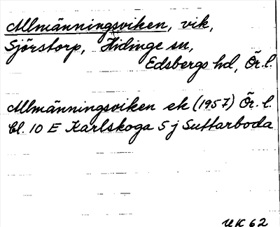 Bild på arkivkortet för arkivposten Allmänningsviken