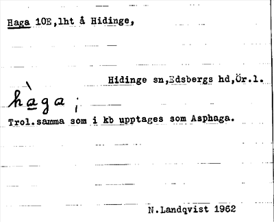 Bild på arkivkortet för arkivposten Haga
