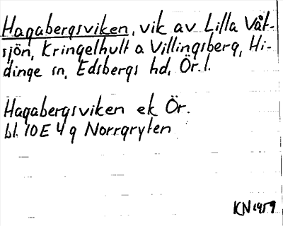Bild på arkivkortet för arkivposten Hagabergsviken
