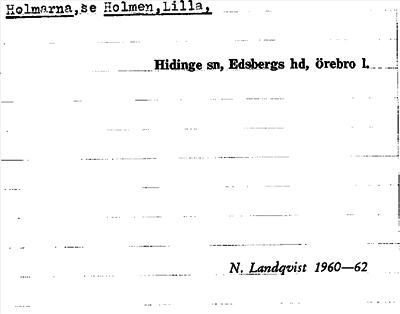 Bild på arkivkortet för arkivposten Holmarna, se Holmen, Lilla