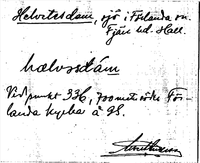 Bild på arkivkortet för arkivposten Helvetesdam