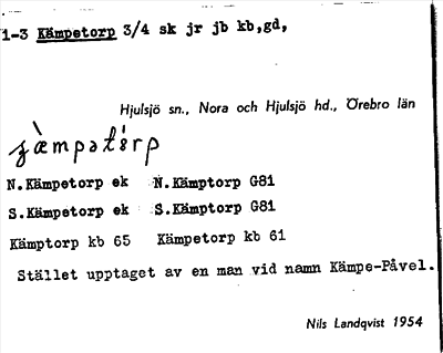 Bild på arkivkortet för arkivposten Kämpetorp