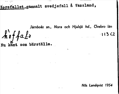 Bild på arkivkortet för arkivposten Korsfallet
