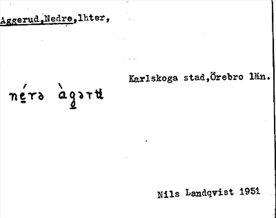 Bild på arkivkortet för arkivposten Aggerud, Nedre