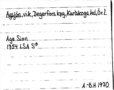 Bild på arkivkortet för arkivposten Agsjön