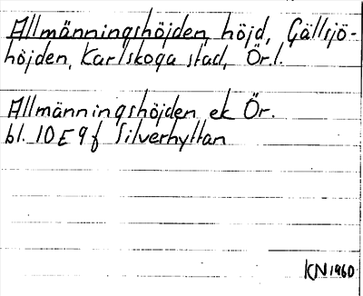 Bild på arkivkortet för arkivposten Allmänningshöjden