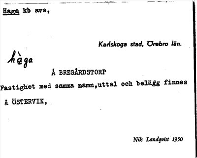 Bild på arkivkortet för arkivposten Haga