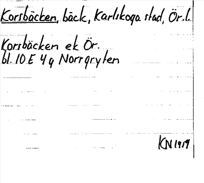 Bild på arkivkortet för arkivposten Korsbäcken
