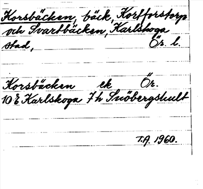 Bild på arkivkortet för arkivposten Korsbäcken