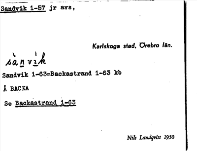 Bild på arkivkortet för arkivposten Sandvik