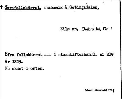 Bild på arkivkortet för arkivposten +Övrafallskärret