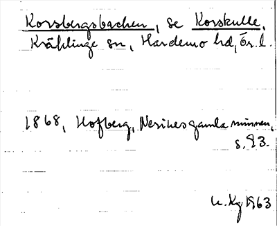 Bild på arkivkortet för arkivposten Korsbergsbacken, se Korskulle