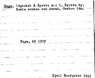 Bild på arkivkortet för arkivposten Haga