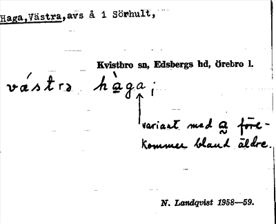 Bild på arkivkortet för arkivposten Haga, Västra