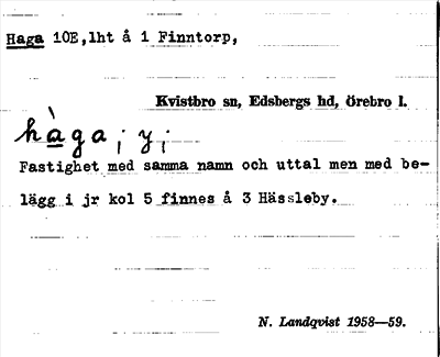 Bild på arkivkortet för arkivposten Haga