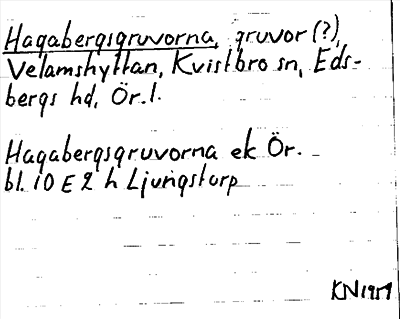 Bild på arkivkortet för arkivposten Hagabergsgruvorna