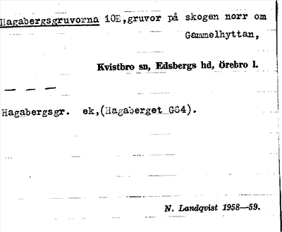 Bild på arkivkortet för arkivposten Hagabergsgruvorna