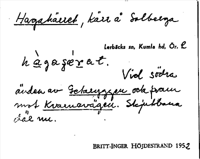Bild på arkivkortet för arkivposten Hagakärret