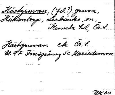 Bild på arkivkortet för arkivposten Hästgruvan