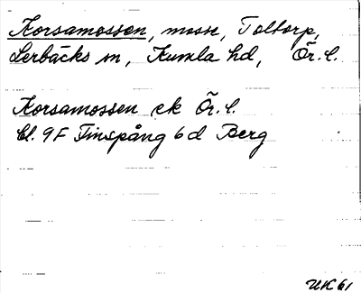 Bild på arkivkortet för arkivposten Korsamossen