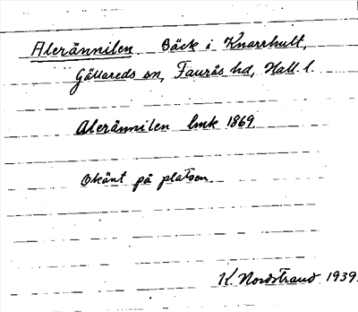 Bild på arkivkortet för arkivposten Alerännilen