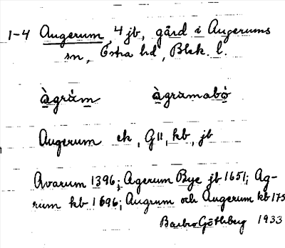 Bild på arkivkortet för arkivposten Augerum