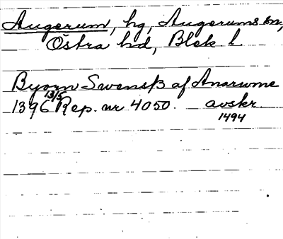 Bild på arkivkortet för arkivposten Augerum