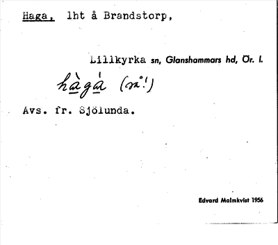 Bild på arkivkortet för arkivposten Haga