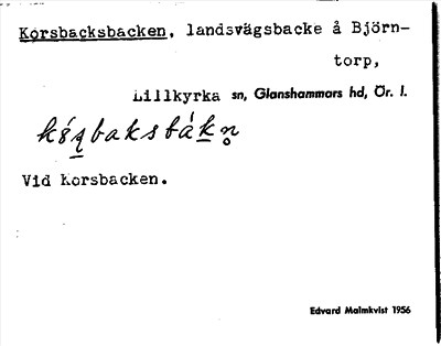 Bild på arkivkortet för arkivposten Korsbacksbacken