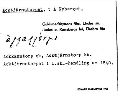 Bild på arkivkortet för arkivposten Acktjärnstorpet