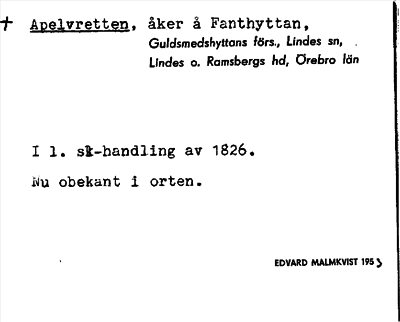 Bild på arkivkortet för arkivposten +Apelvretten