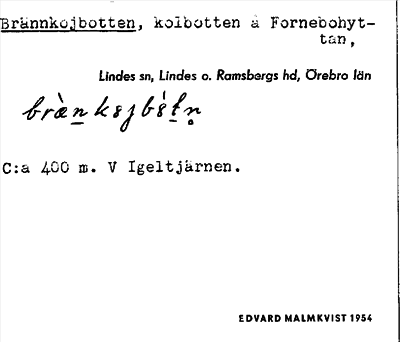 Bild på arkivkortet för arkivposten Brännkojbotten