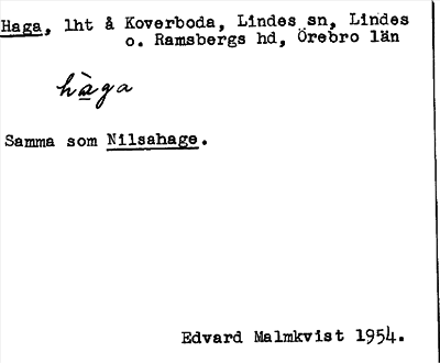 Bild på arkivkortet för arkivposten Haga