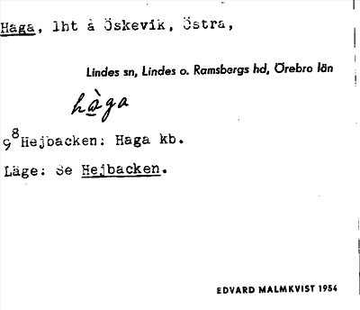 Bild på arkivkortet för arkivposten Haga
