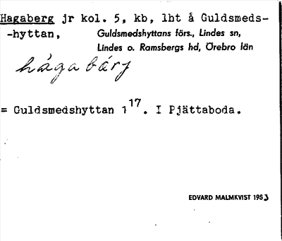 Bild på arkivkortet för arkivposten Hagaberg